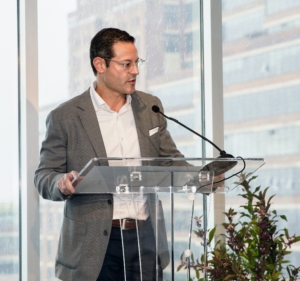 Heath was among the first to welcome all the participants to the event - more than 100 employees, partners, and collaborators were in attendance. (Photo by Kenzie King)