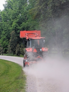 The tractors are also essential for maintaining the four miles of carriage road around my farm.