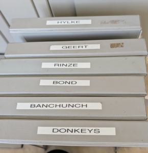 Helen keeps a binder for each animal so she can record all the important health information in one place.