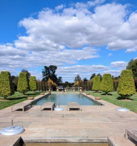 And slowly, the pool is also emptied - plants are removed from the decorative planters and furniture and umbrellas are taken indoors.