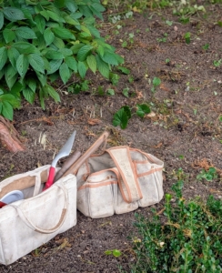 Every member of my outdoor grounds crew has a bag for tools and other necessary supplies. I always encourage them to bring whatever they may need to the project site to save time later.