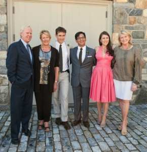 Celebrating Tim and Chris's wedding at Martha's farm with Randy, Laura, Sophie and Martha.