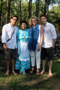 Chris and Tim pose in another wedding festivity at Martha's Vineyard with Laura, and Tim's mom, Stella Long.