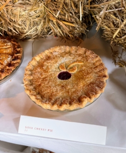 Among the pies there were decorative pies...