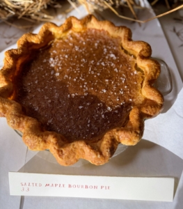 I asked for a drum roll to announce first place. The Pie Fest Champion Pie was #33, a Salted Maple Bourbon Pie made by Nikki Freihofer. It was a delightful, comforting and delicious pie with the perfect balance of salty and sweet. The crust was great and so was the maple flavor.
