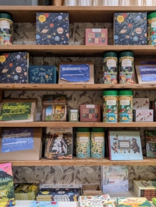 There are also lots of items for children - books, nature-inspired kits, and toys.