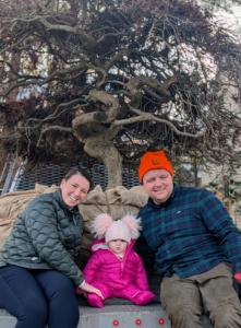 Carter, Kirsten and their baby Colette, are so happy to see the tree go to a good home.