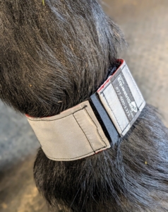 Equine reflective leg wraps are lightweight and easy to secure. It's also possible to have an emergency phone number embroidered on the band.