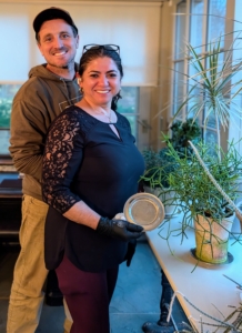 Ryan and my housekeeper, Enma Sandoval, worked together. Enma brought in plates. Whenever I decorate with plants, I use silver, copper, glass, or white plates, purchased from tag sales or antiques fairs, under the pots to catch any water. I find them more decorative than the clay saucers that come with the pots.