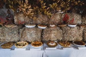 For the competition, the pies were displayed around the bales. 27 hay bales were ordered from a local farm for the centerpiece. (Photo by Olya Vysotskaya)