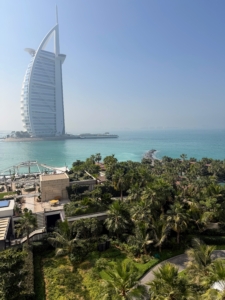 This photo was taken from the balcony of my hotel, Jumeirah Marsa Al Arab - so nice and luxurious. It is overlooking the sea and located across from the Jumeirah Burj Al Arab. The views were breathtaking.