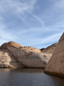 Lake Powell was formed by the flooding of Glen Canyon near the Glen Canyon Dam and was finished in 1963.