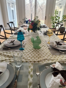 Danielle Vadai hosts a wonderful gathering every Thanksgiving. Here is her table.