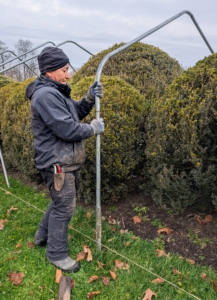 Each end of the bow piece is then checked to make sure they are secure and straight.