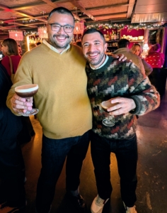 Spreading good cheer are VP of Creative Services Ryan Mesina and Senior Director of Brand and Integrated Marketing Ben Luckadoo.
