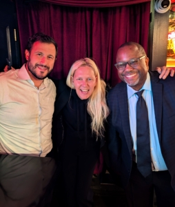 Enjoying good conversation and laughs - Marquee Brands VP Associate General Counsel Eric Winchel, my Books Editorial Director Susanne Ruppert, and Hubert Dorsainvil, Marquee's Director of Legal Operations.