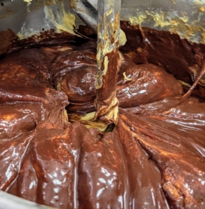 In Chef Pierluigi's kitchen, one can find several kinds of panettone at different stages. This dough is mixed with dark chocolate and espresso - the aroma and flavor is unmatched.