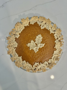 Here's Sophie Roche's homemade pie she made for Thanksgiving. Sophie followed my Pumpkin Pie recipe and used cookie cutters for the crust decorations from my previous Collection at Macy’s.