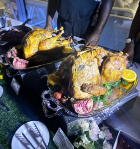 And here are the turkeys - ready to carve and serve.