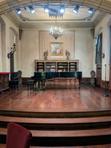 The Music Room is used for intimate musical performances, recitals, opera and lectures. My nephew, Christopher Herbert, performed here in 2018 with his musical group, New York Polyphony, an amazing a cappella vocal quartet that sang both early and new music.