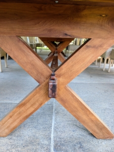 Here is one of the trestles yesterday before oiling - it's gotten a bit dull in color.
