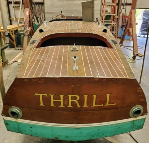 THRILL was sold to classic wood boat enthusiast, Preston Smith, who traveled to Maine and then brought the boat cross-country to California where it would begin another long restoration.