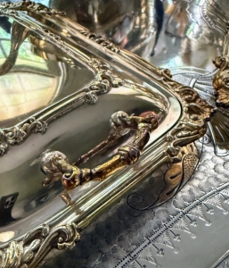 Look at this piece, which was cleaned and polished just last February. It is already slightly tarnished.