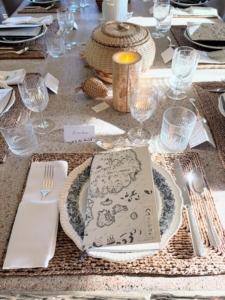 Each table setting included a menu with a map showing Skylands, Seal Harbor, and many of the surrounding islands.