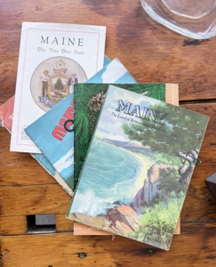 Matt also admired these books on Maine - a nice and well cared for collection. Collecting old state books — antique, vintage, or rare — offers a unique blend of historical value, personal connection, and aesthetic appeal.