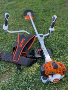 This is a STIHL FS 361 C-EM Z 20-1/2 inch 37.7cc Gas Powered Brush Cutter with Spark Muffler for heavy duty cutting and thinning.