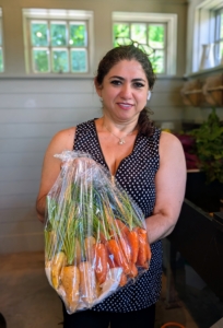 What a fantastic bounty. Enma finishes cleaning all the vegetables so they're ready to use. What are you picking from the garden this weekend?