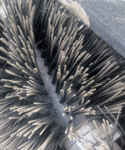 The brush's strong bristles are safe and usable on paved areas, walkways, driveways, uneven stone floors, and the cobblestones in my stable courtyard.