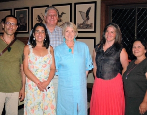 And here I am with Gabriel, Heather, James, Suzanne, and Jennifer. What a lovely summertime dinner for all.