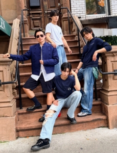 Working alongside visionary fashion designer, Andy Yu, the team released their Big Whale denim-focused collection which sold out before the weekend was over. The collection combines American denim with K-pop influences and includes 10 men's looks plus unisex designs and the use of ecologically friendly pineapple-leaf fiber.