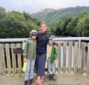 Here I am with Silas and Felix before we set out on our hike up Ben Nevis.