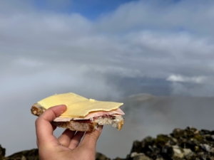 We made some sandwiches with an assortments of provisions purchased at the Ben Nevis Holiday campground store and then enjoyed exploring the ruins of the meteorological station that operated at the peak from 1883 until 1904.