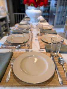 I used my Wedgewood Drabware plates on the table - so beautiful for a fall meal.