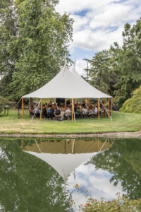 Guests were invited for lunch under a large outdoor tent. Guests included garden center customers, media, plant breeders, and friends.
