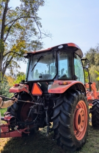 Most of the equipment is pulled by our trusted Kubota tractor, one of the most important pieces of equipment here at the farm. It is used every single day of the year.