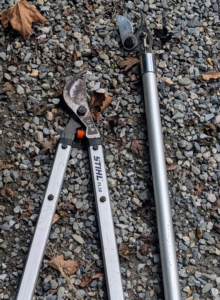 He also uses two STIHL tools - loppers and a long reach pruner.