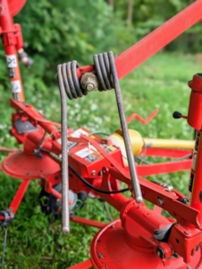Here is one of the tines that picks up and flips the hay.