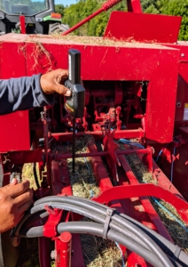 The best moisture range for hay bales is generally between 12 and 18-percent. This range is crucial for maintaining the hay’s nutritional value and preventing spoilage. Chhiring tests several bales to make sure they are within the desired range.