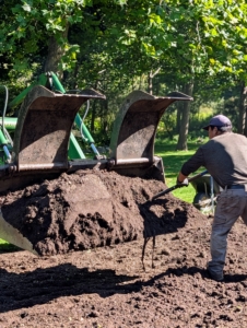 The soil is amended with compost. I am so proud of my compost that is made right here at my farm. Quality compost provides nutrients, improves soil structure, and supports beneficial microorganisms.