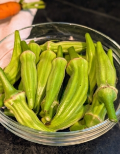 Okra is kept dry and unwashed until ready to use. And it lasts about three to five days in the refrigerator.