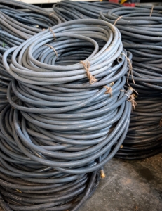 All the Gilmour hoses are gathered, coiled, tied, and ready for winter storage.