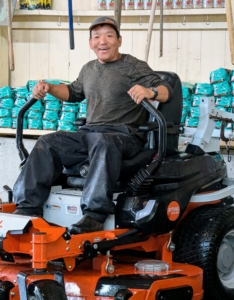 Once it is cleaned, Phurba parks it back in the barn, in a designated spot, where it can easily be driven out when needed.
