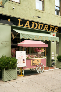 The event was held at Laudurée Soho, the brand's flagship store. A fun cart was set up outside to welcome guests.