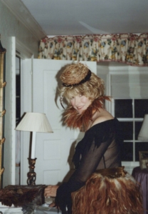 At this Halloween party, I dressed as a many-plumed bird.