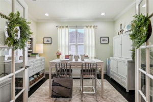 Here, Jon set up a spare bedroom for work and crafts using furniture from one of my previous collections.