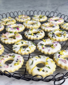 These cookies were made using a recipe fro my Cookie Perfection book. Anthony made it using Ponderosa lemons from his own tree.